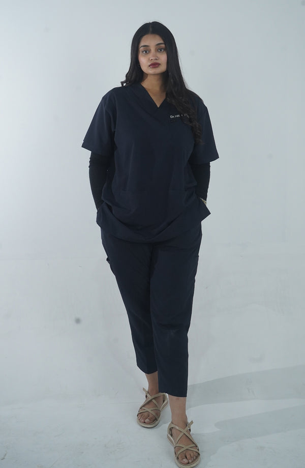 Midnight Ocean Wave Scrubs